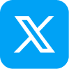 A blue square with a white stylized X in the center, reminiscent of the profound impact of social media on teen mental health, set against a bright blue background.