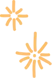 Two orange, eight-pointed star shapes on a transparent background subtly evoke themes of resilience and interconnectedness, reminiscent of strategies on how to deal with cyberbullying. One star is slightly above and to the left of the other, symbolizing guidance and support in digital spaces.