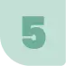 A teal number 5 is centered on a light green background, symbolizing step five in learning how to deal with cyberbullying.
